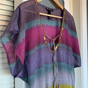 3 For $25 Multicolour Striped Gold Sequin Swim Cover Up